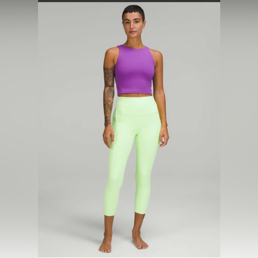 Lululemon Athletica Purple Sleeveless Fitted Crop Tank